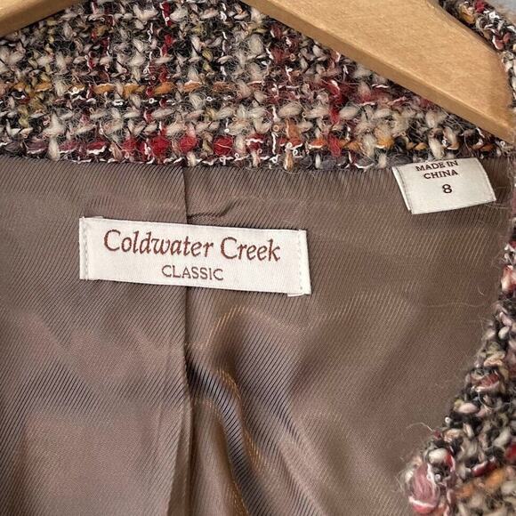 Wool Tweed Blazer Size 8 Light Academia Jacket Career Preppy Neutral Heritage - Picture 8 of 10